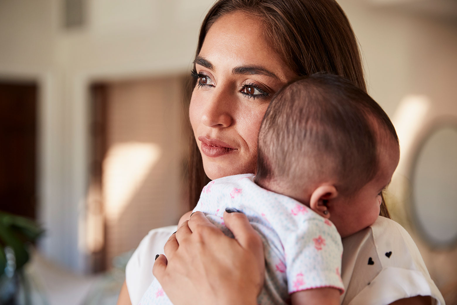 Woman holding baby